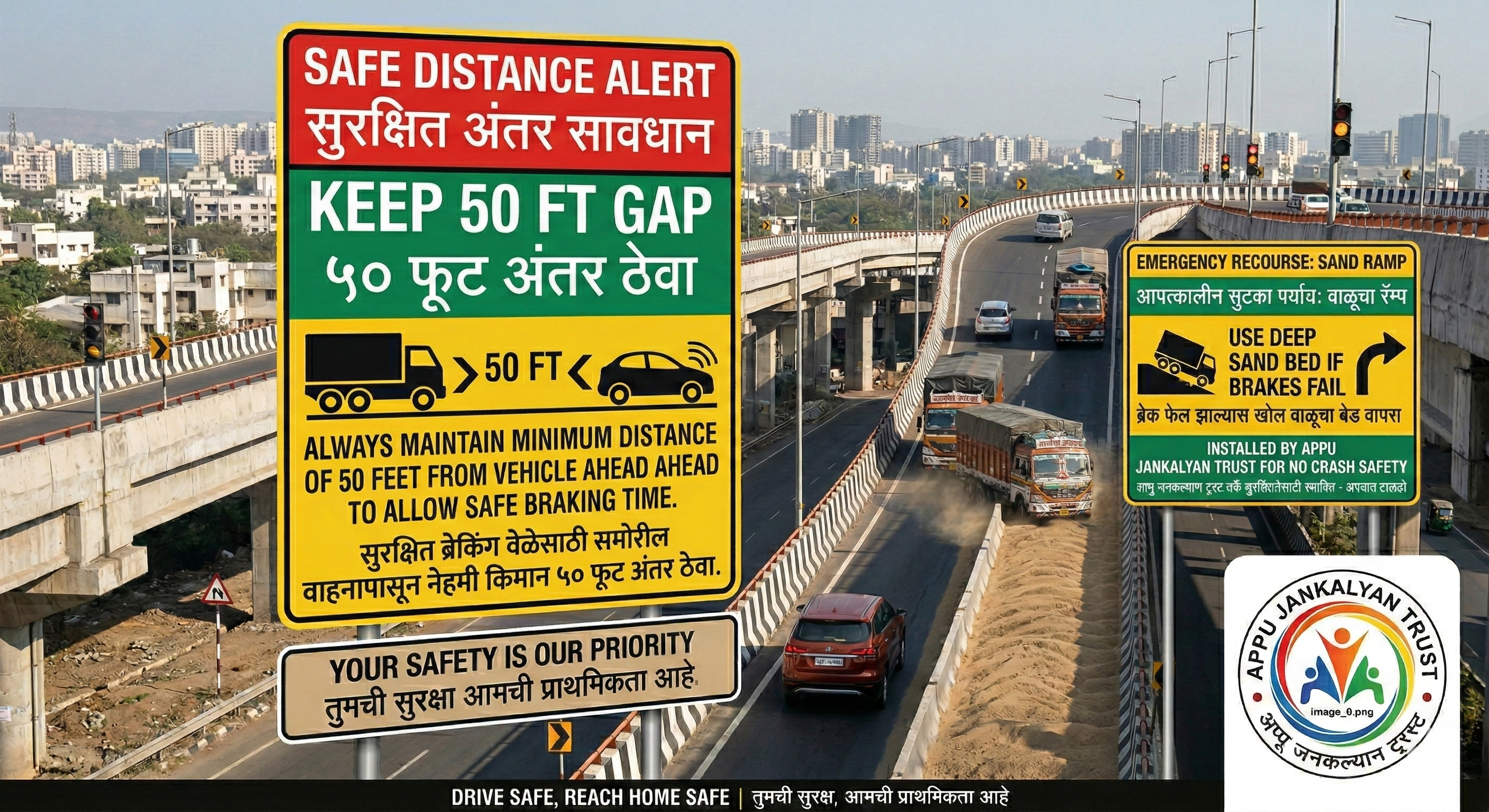 Cars keeping distance
